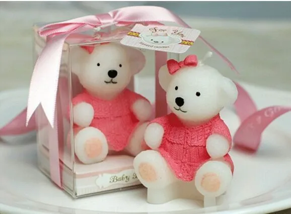 

Baby shower favor candle--Children's birthday party candles sweater animal bears small candle gift wedding decoration 20pcs/lot