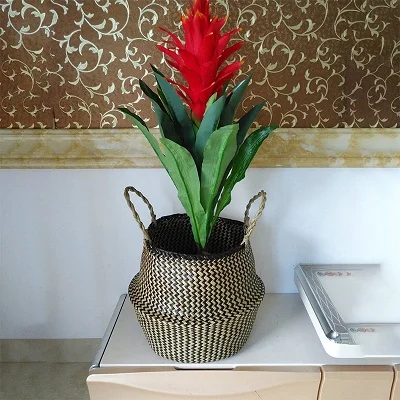 Style 8 WHISM Seagrass корзинка ручной работы складной ротанг цветочный горшок соломенная плетеная корзина для белья домашний декор васман - Цвет: Style 8