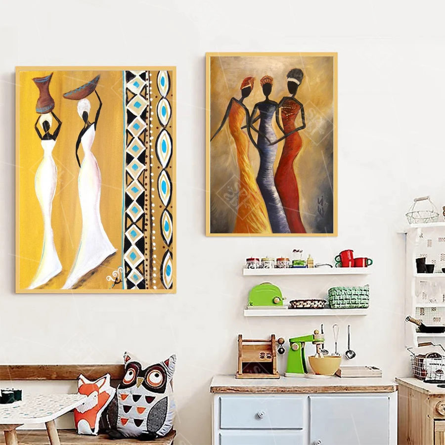 Vintage Wall Art Canvas Painting Abstract Home Decoration Poster African Woman For Living Room Decor Print Picture No Frame | Дом и сад