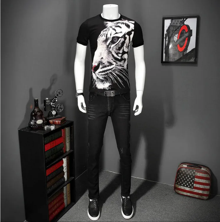 2018 Summer Cotton Men Casual T shirts Brand Fashion Korean Silm Fit Tshirts Plus Size | Мужская одежда