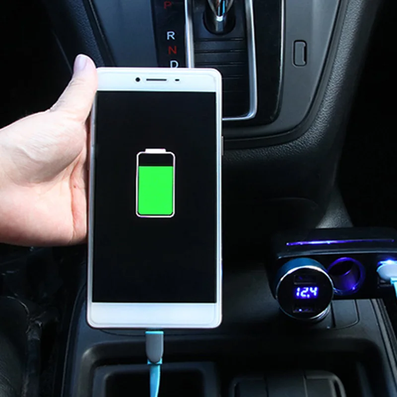 Новый Авто разветвитель автомобильного прикуривателя с двумя Переходник USB для