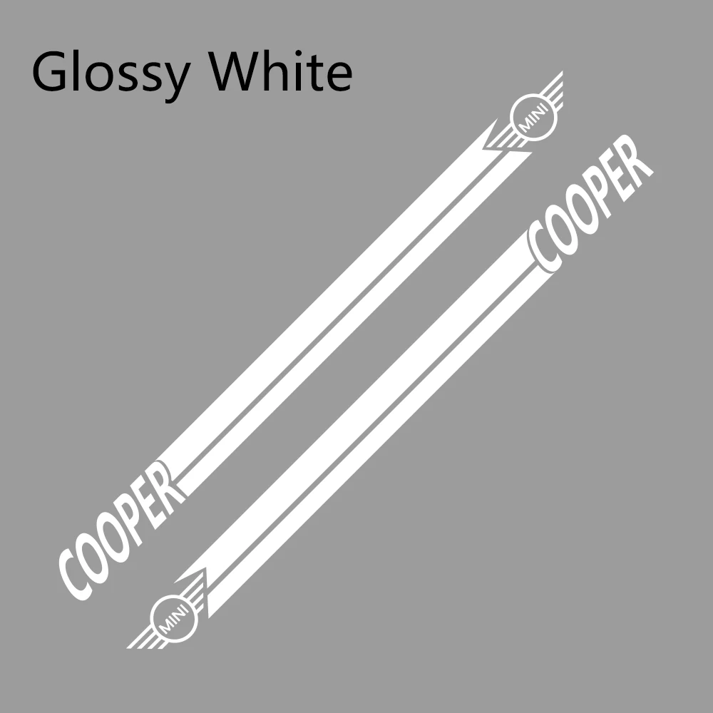 White Для MINI Cooper S One JCW R50 R53 R55 R56 R57 R58 R60 F55 F56 F57 F60 боковая юбка полосы наклейки на тело автомобильные аксессуары - Название цвета: White
