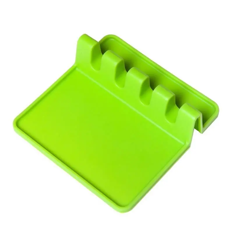 Green OBRKING силиконовые столовые приборы Rest Подставка под ложку держатель Подставка для кастрюльных крышек Кухня для хранения утвари Организатор ложка отдых стенд Кухня инструмент - Цвет: Green