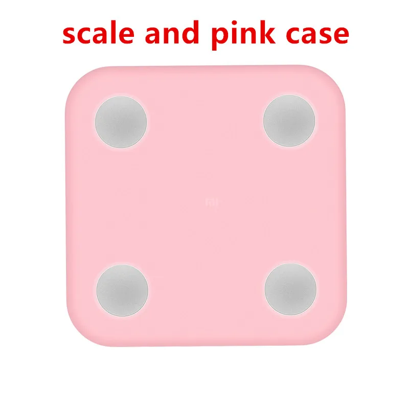 scale and pink case Корабль из Испании) Горячая Xiaomi mi весы для жира тела 2 цифровой электронный светодиодный дисплей mi fit App контроль XMTZC05HM - Цвет: scale and pink case
