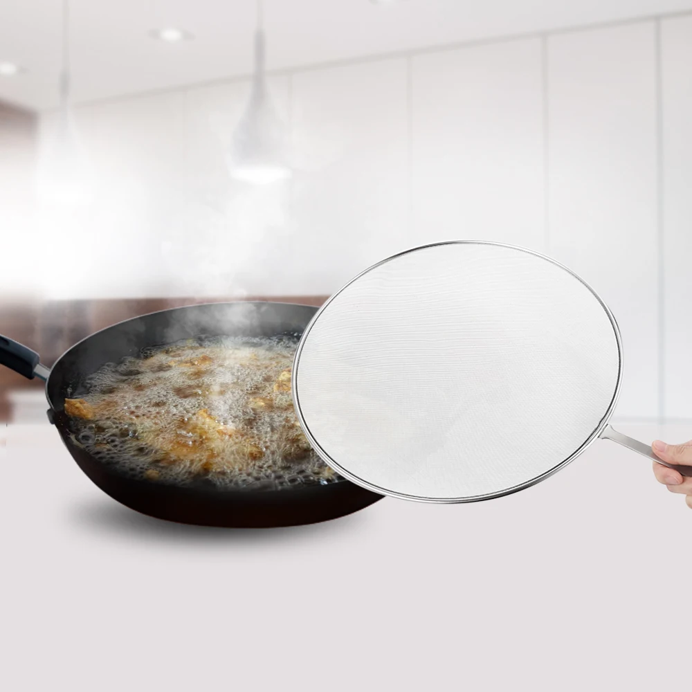 Нержавеющая сталь Splatter экран сверхмощная тонкая сетка крышка кастрюли кухонные