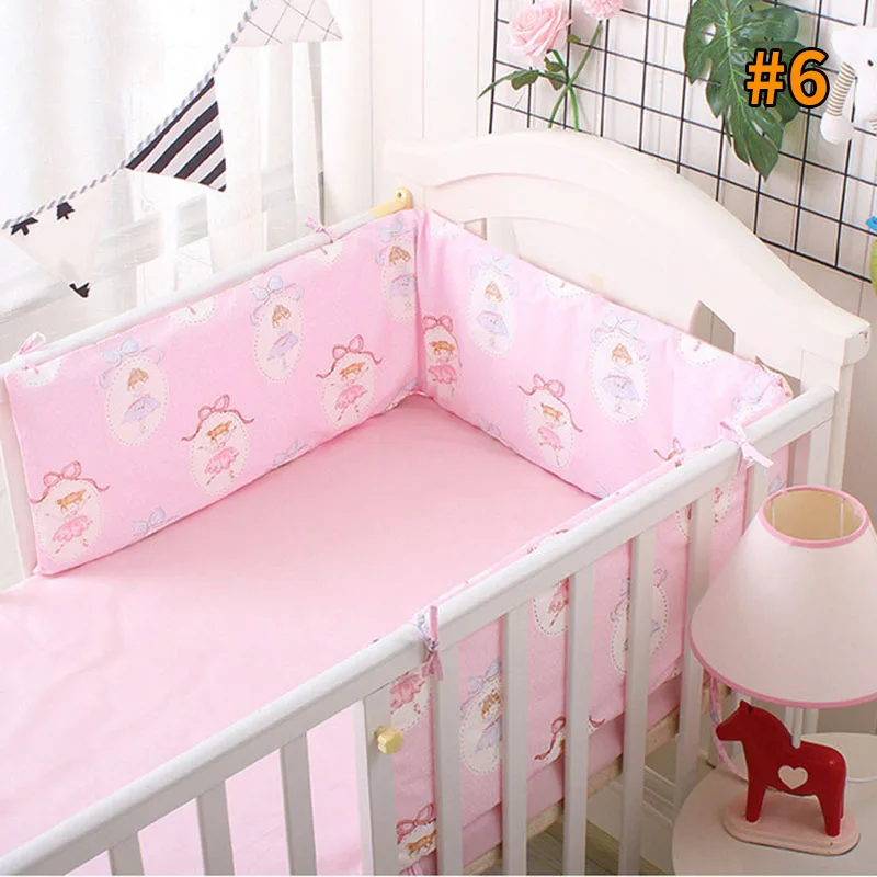 style 6 Cotton Baby Bed Bumpers Newborn Bed Safety Rails Anti-collision Infant Crib Protector Cushion Kids Crib Bumper Baby Bedding - Color: style 6