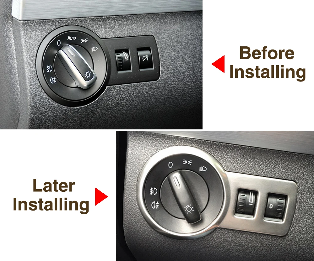 Стайлинг автомобиля крышка переключателя фар из нержавеющей стали наклейки для