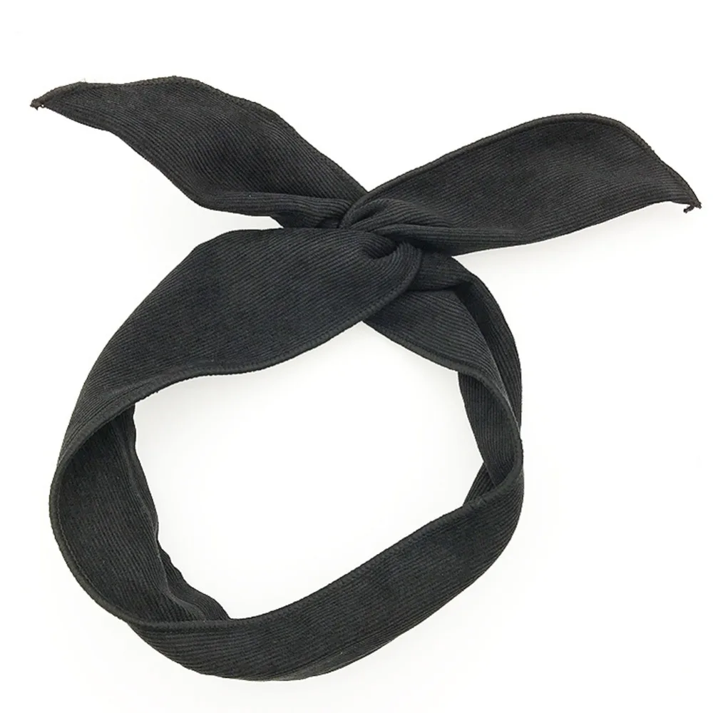 1 шт. чистый цвет вельветовые повязки для волос Модный женский милый бантик