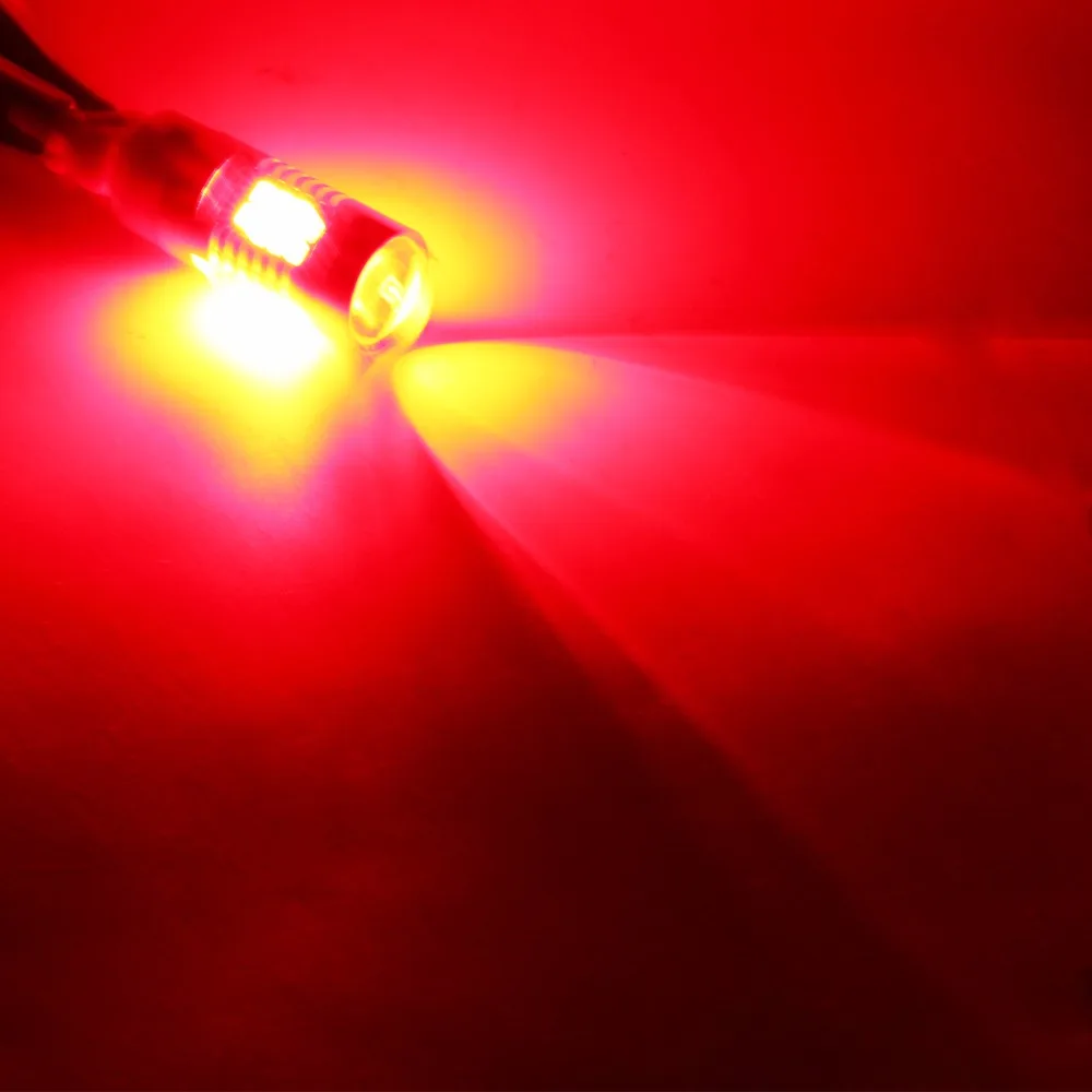 Keyecu 2x1156/1157/3156/3157 2835 21SMD Extremely Bright Red LED Bulbs Projector Lens 10-30V Works as Brake Light Tail | Автомобили и