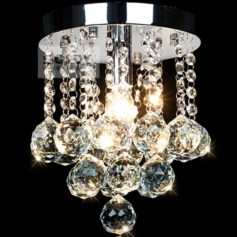 Lámpara de techo de bola de cristal k9 de acero inoxidable, bombilla LED E14 minimalista y moderna para decoración de sala de estar, bricolaje