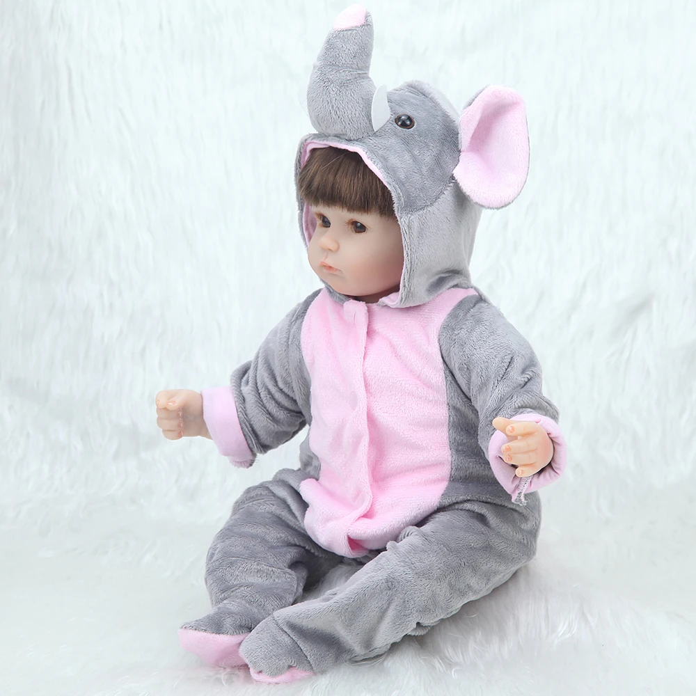 17 дюймовый винил Adola Bebe куклы rebirth Моделирование baby doll маленькая серого цвета с