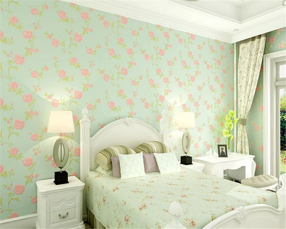 Beibehang papel de parede Classic нетканые корейские пасторальные цветы Красивая теплая
