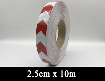 25mmx10m 25 мм x 10 м светящиеся светоотражающие предупреждающие самоклеющиеся stikcer с цветной стрелкой печать для автомобиля - Цвет: 25mmx10m