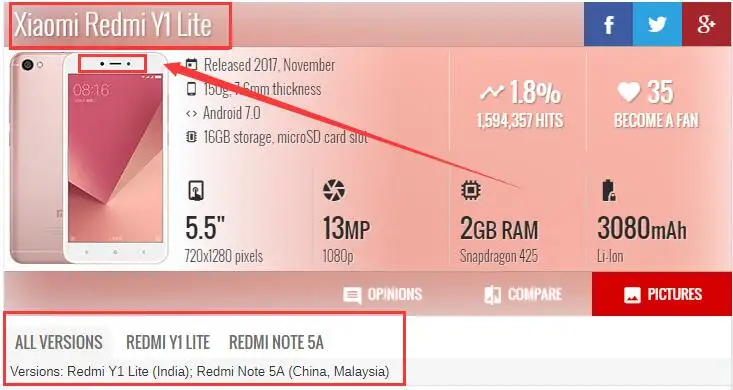 ЖК дисплей и рамка для Xiaomi Redmi Y1 / Lite Note 5A Prime Pro дигитайзер экрана сенсорная панель