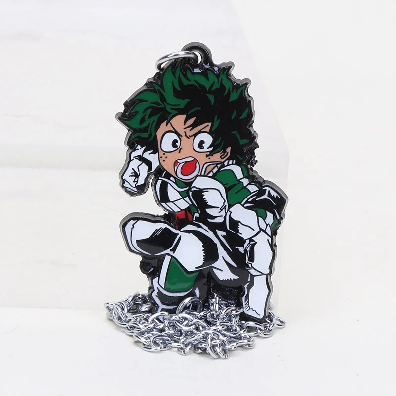 Аниме Мой герой Academy фигурка брелок Boku Lzuku Midoriya Todoroki металлические подвески мой герой ожерелье «Академия» фигурка брелка для ключей игрушки - Цвет: 2 necklace