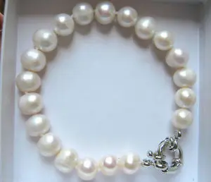 

kultivierten 9-10mm White Perle Armband 7.5 Zoll A01