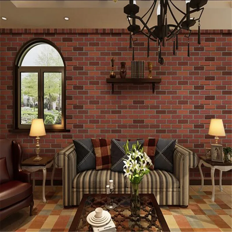 

American Vintage Wallpapers Brick Stone Wall Murals for Walls 3D Custom Photo Embossed Wall Papers for Living Room TV Home Decor