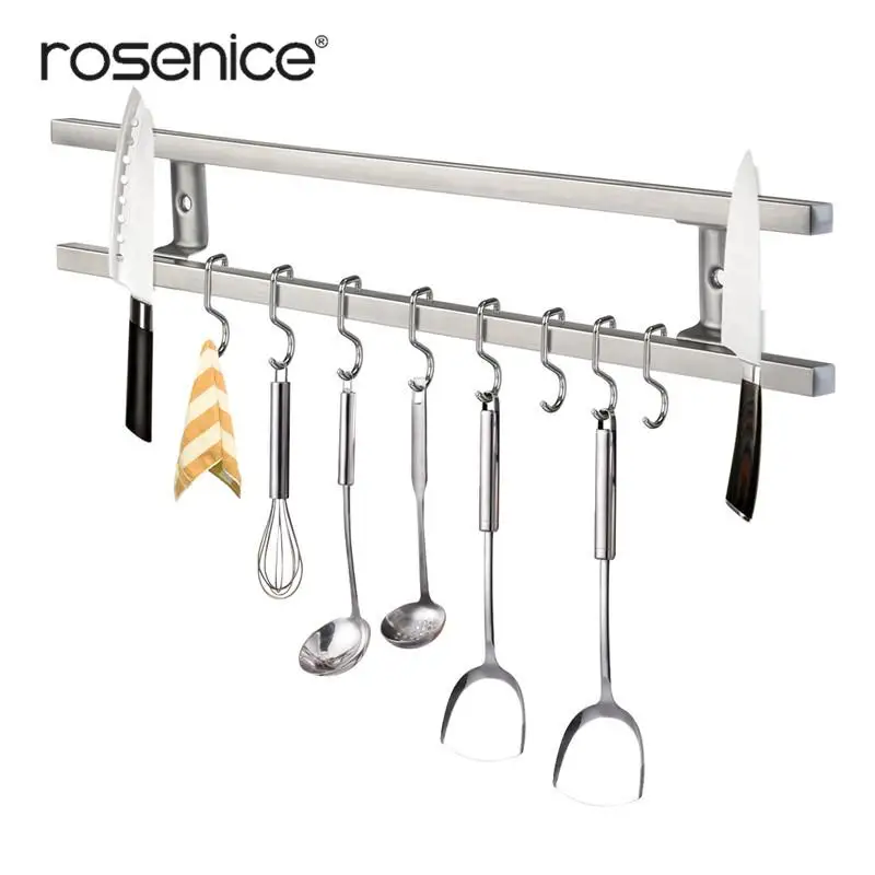 Настенный магнитный держатель для ножей двойная стойка кухонная утварь 43*6*2 3