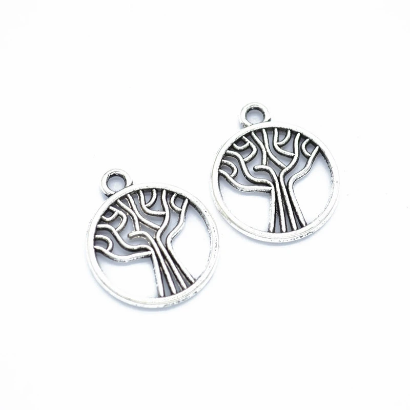

85pcs Tree Charms DIY Jewelry Making Pendant Fit Bracelets Necklaces Earrings Handmade Crafts antique silver color