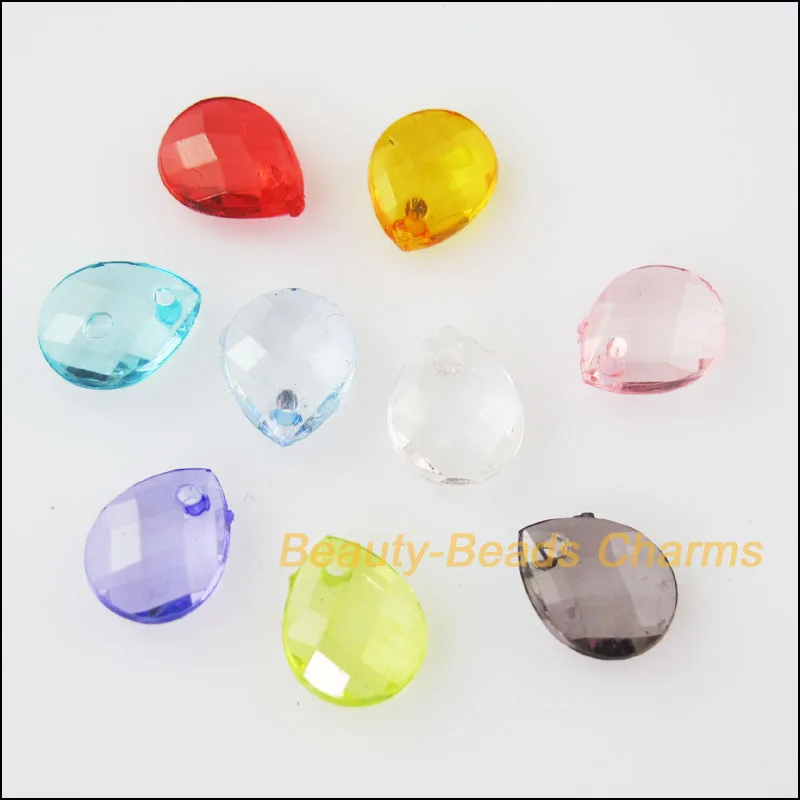 НОВЫЙ 200 шт. смешанный Пластиковый Акриловый каплевидный Подвески 8x10mm | Украшения