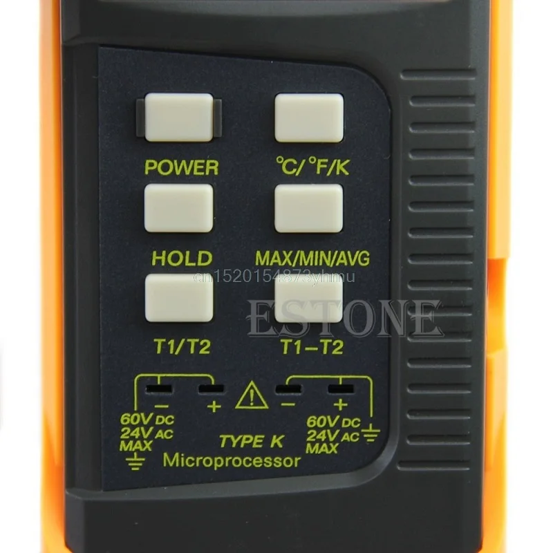 Двухканальный 2 K Type Цифровой Термометр термопары Датчик 1300c 2372f # L057