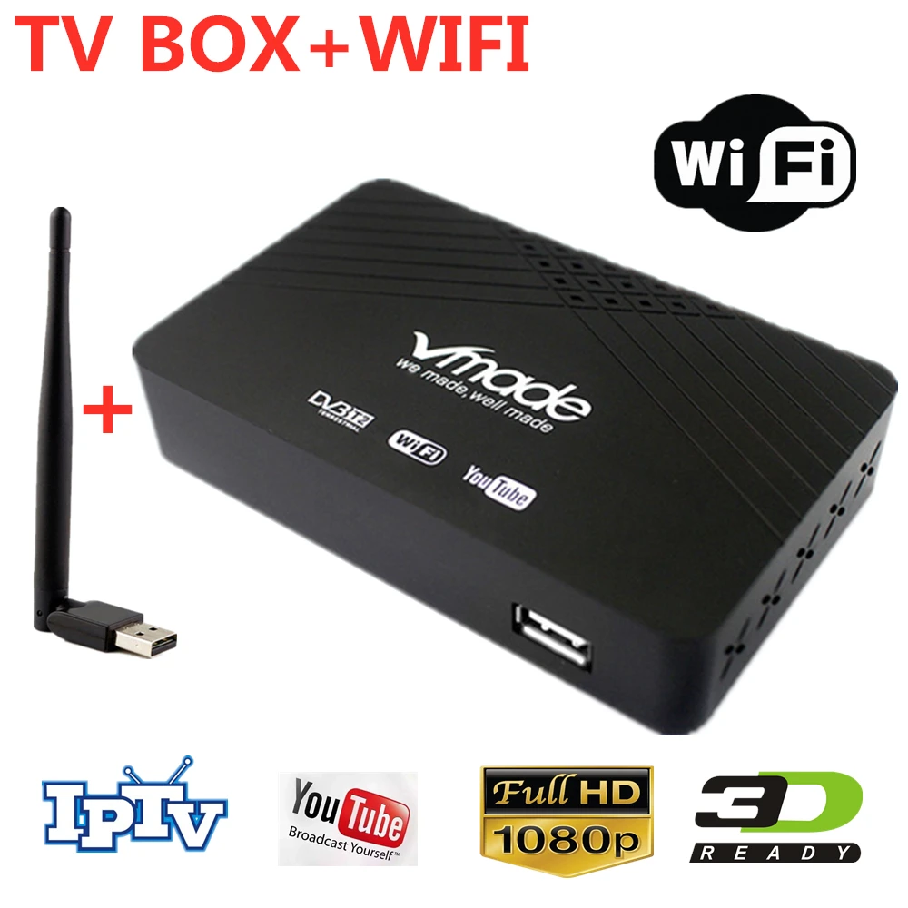 С wifi DVB T2 tv BOX Full hd 1080p ТВ-тюнер Dvb t2 в эфирном приемнике набор декодеров верхние коробки поддержка Youtube IP tv wifi