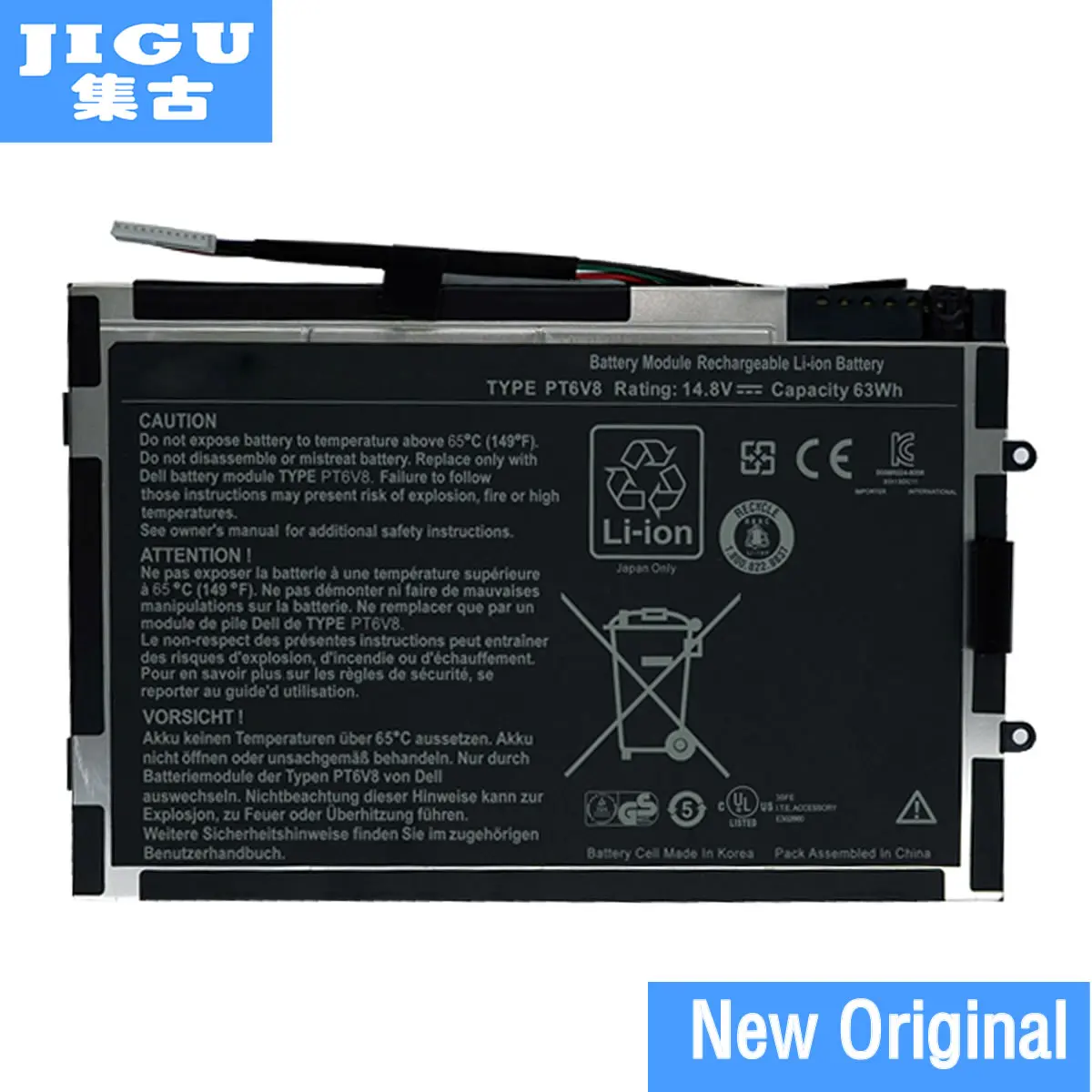 JIGU 14 8 V 63WH Оригинальный Новый аккумулятор для ноутбука Dell Alienware M11X M14X R1 R2 батарея