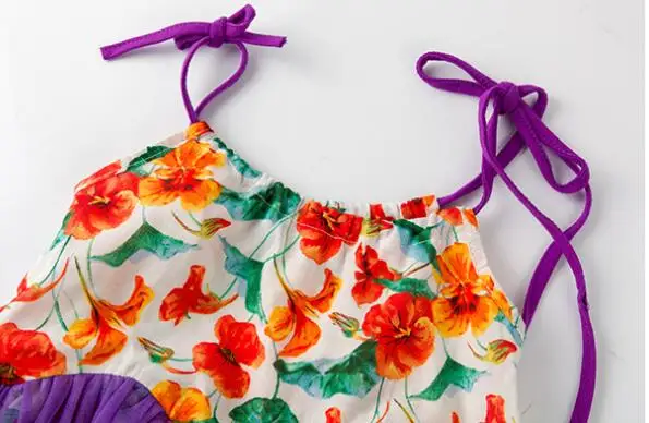 Cute Kids Tulle Tutu Floral Patchwork Sundress Holiday Summer Lovely Girls Ruffles Ins Hot Dresses | Детская одежда и обувь