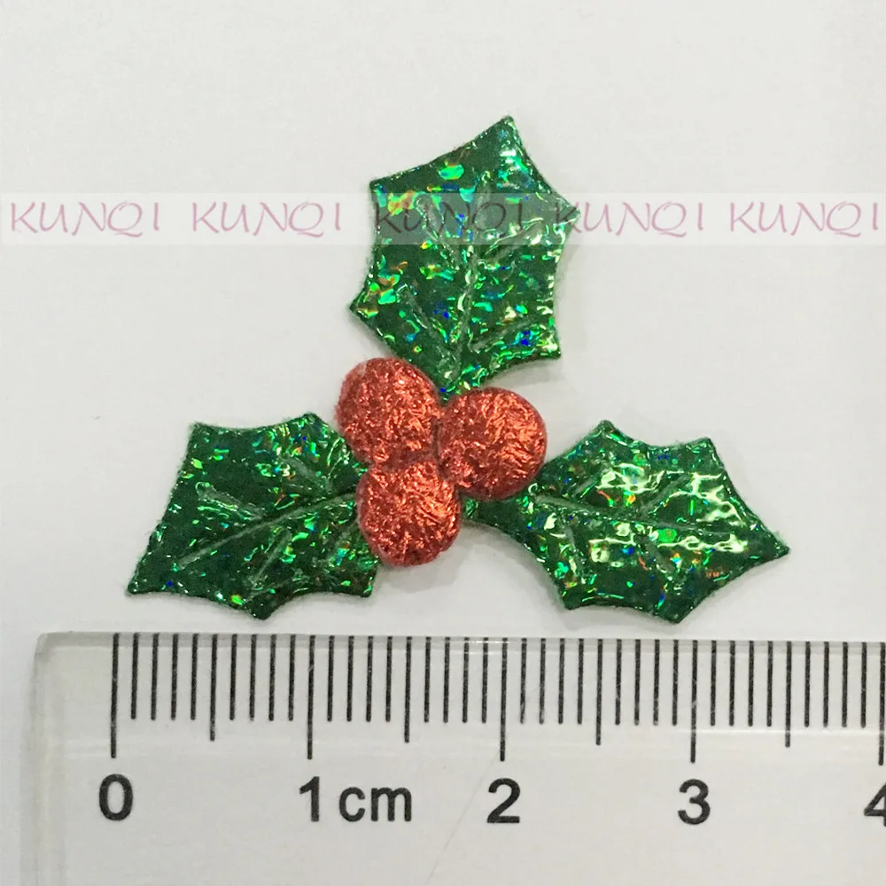 100 шт. аппликации в виде ягод падуба и листьев для Рождественского украшения