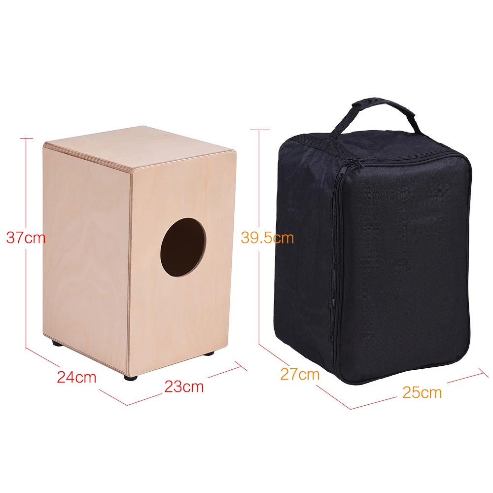 Ammoon деревянный Cajon ручная барабанная коробка барабанный инструмент для уговаривания древесины березы с регулируемыми струнами сумка для переноски для детей