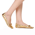 MMX10 PU Топ золотого цвета индийского женского для танца живота, танцевальные туфли на плоской подошве; Кожаные живота балетная обувь для танцев; Для девочек; Для женщин