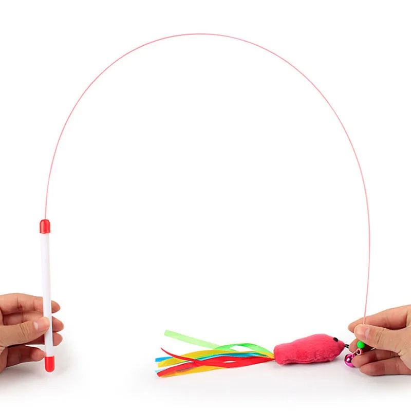 Интерактивные игрушки для кошек милый кот перо прорезыватель Пластиковая