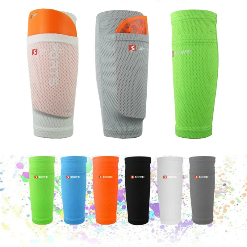 1 Pair Sports Soccer Shin Guards Football Leg Pads Goalkeeper Training Calf Protector Socks + Leggings Plate | Спорт и развлечения
