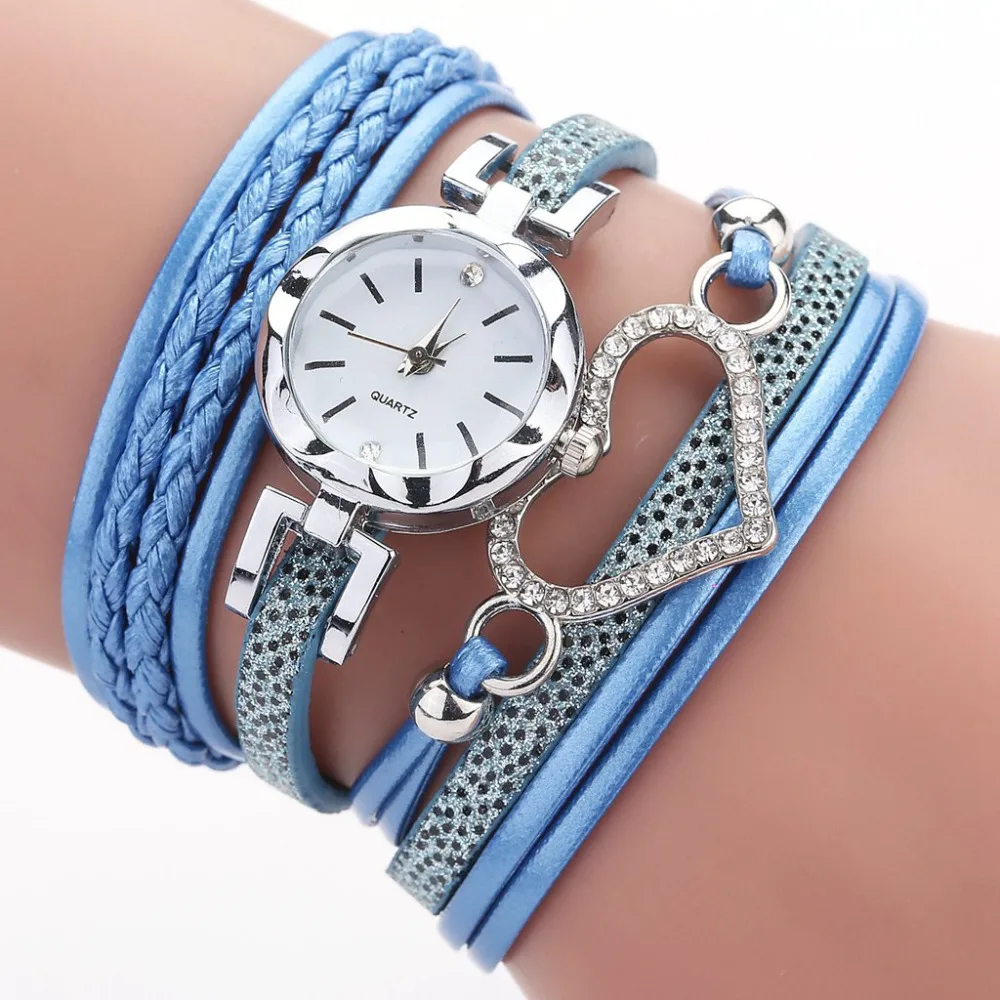 Duoya бренд для женщин часы браслет Relojes Mujer Винтаж переплетение с узором кварцевые кожаные часы-браслет коль saati Relogio Feminino
