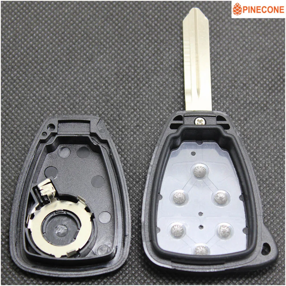 Чехол PINECONE для ключа DODGE CALIBER JEEP LIBERTY CHRYSLER PACIFICA 3 + 1 кнопки необработанные латунные