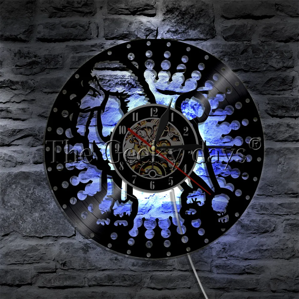 Настенные часы с виниловой пластиной современный дизайн изображением пуделя