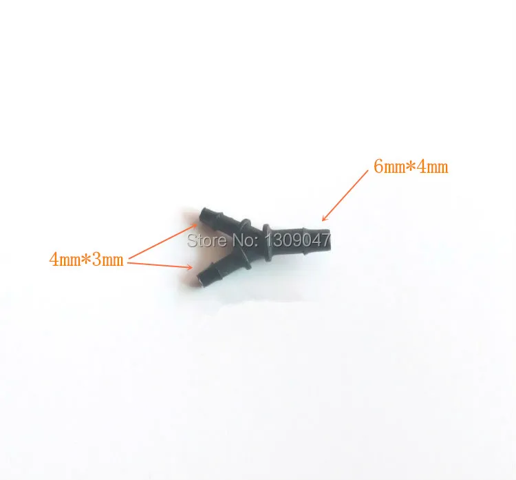 

20pcs/lot plastic UV ink tube connector solvent printer tube connector 6X4mm to 4X3mm Mutoh Roland Mimaki UV Y shaped connectors