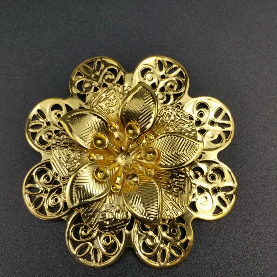 gold 60mm 5pcs Прекрасные Золотые комбинированные филигранные Цветочные соединители фурнитура для украшений ремесла Подарочное украшение - Цвет: gold 60mm 5pcs