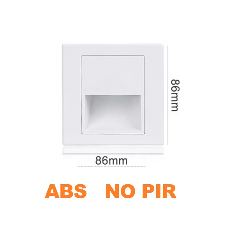 ABS 1.5W no pir PIR датчик движения Ночной светильник светодиодный светильник с датчиком Детский Светильник для спальни настенный светильник для прачечной лестничная лампа - Цвет абажура: ABS 1.5W no pir