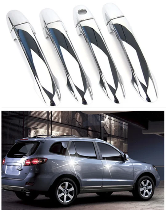 FUNDUOO новая хромированная крышка дверной ручки ABS для Hyundai Santa Fe 2007 2008 2009 2010 2011 2012