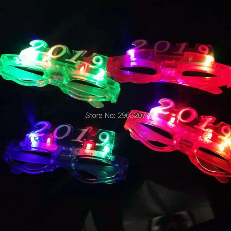 

480pcs Christmas/New Year Number 2019 LED Flash Light Glasses Glow Party Glasses LED Glasses Glowing Classic Toys