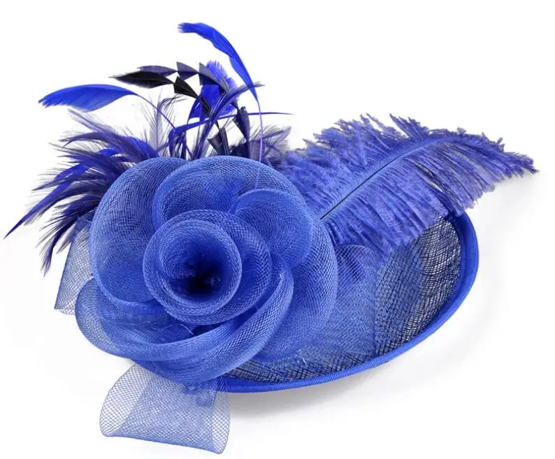Banquet Party Fedoras Hat Women Ladies Day Royal Ascot Sinamay Fascinator Cap European American Bride Headdress Girls Hats H7108