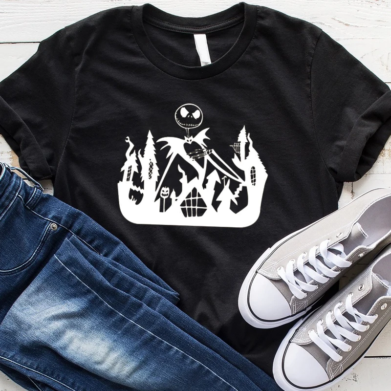 Halloween Festival Graphic Tees Women Skeleton Funny Party T-shirt Pumpkin Streetwear Tshirt Hipster Cotton Tops Drop Shipping