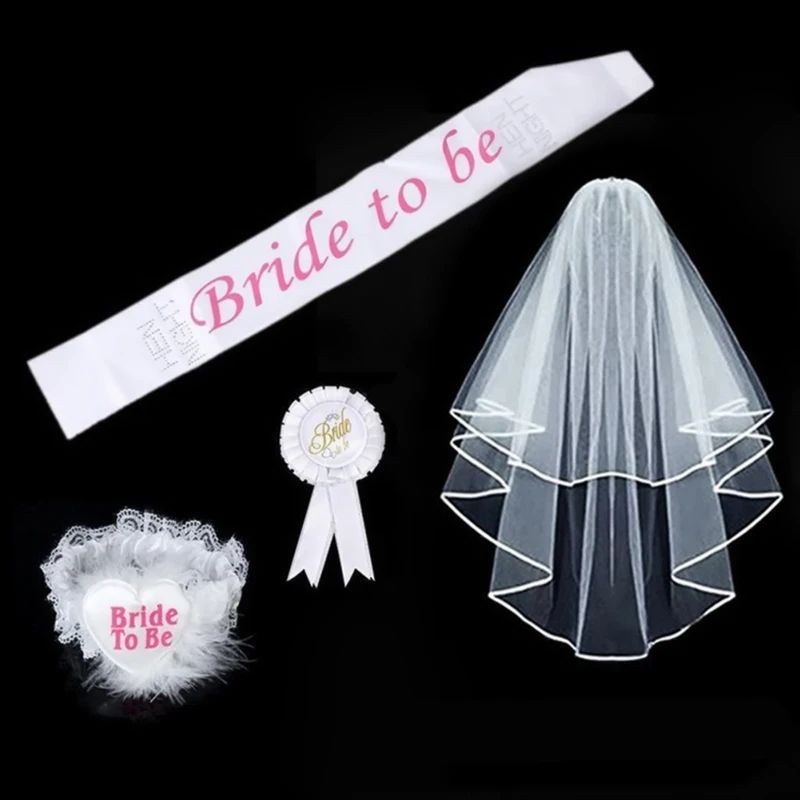 1 шт. белая Одиночная вечерняя свадебная вуаль на лямках круглая нашивка DIY