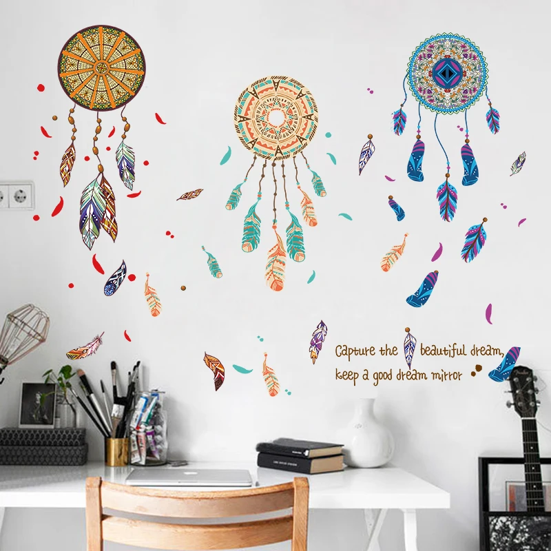 [Fundecor] Dreamcatcher Wall Stickers for kids rooms children bedroom living room home decoration art decals furniture stickers | Дом и сад