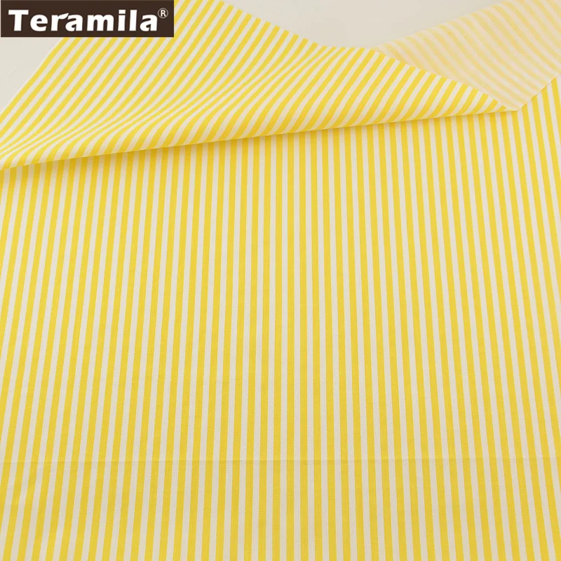 Home Textile Material Bed Sheet Patchwork Quilting Tecido 100% Cotton Fabric Light Yellow Strips Designs Twill Fat Quarter | Дом и сад
