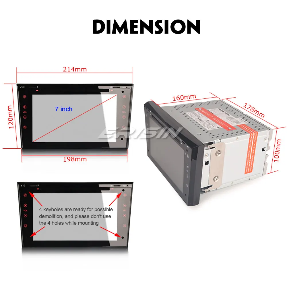 Erisin ES3873P PX30 Android 8.1 Car Multimedia Player 7&quot DVD GPS for Opel Vauxhall Corsa Vectra Zafira Astra Signum |