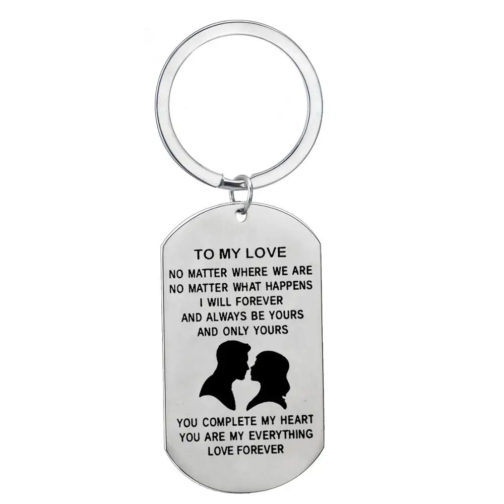 To My Love 2 Семейная любовь папа мама сын брелок для дочери из нержавеющей стали брелок для мамы, папы, жены, жены, пары Цепочки Кольца Для Ключей подарки - Цвет: To My Love 2