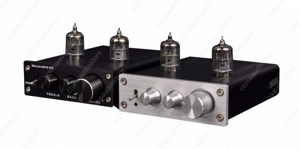 

V2018 Hi-Fi 6J1 Tube Preamp Stereo Pre-Amplifier W/ Two 6J1 Tubes For Audio Amplifier,Adjustable Bass Treble,AC110-240V