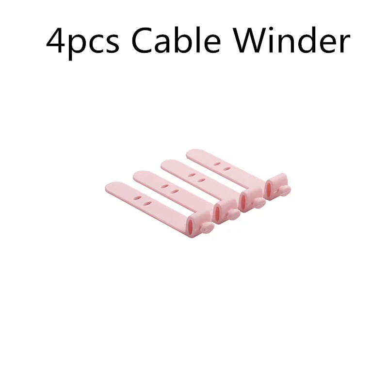 4pcs Cable Winder 5 цветов автоматическое закрывание кабельного шнура провода Организатор катушки намотки Smart wrap для провода наушников в ухо наушники кабель намотки - Цвет: 4pcs Cable Winder